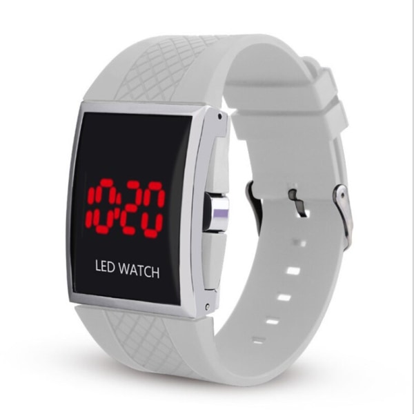 Watch 2021 Mode Digital Armbandsur Sportklockor För Herr Elektronisk klocka Led watch Väckarklocka Zegarek Lover Klockor White