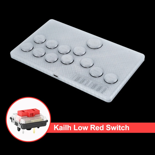 Flatbox Arcade Fight Stick Mini Hitbox-knappar Style SWAP Kailh Switch Arcade Stick Controller Pico GP2040-CE För PC/PS3/PS4 trn white-red switch With Red caps