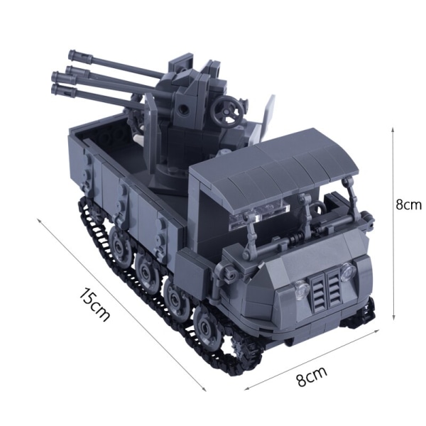 MOC Leksaker Vapen WW1 Fordon Tank Modell Byggstenar Tyska Amerikanska Soldater Panzers Pansarvärnskanon Mini Klossar Armé Leksaker Barn RSO Crawler Tractor