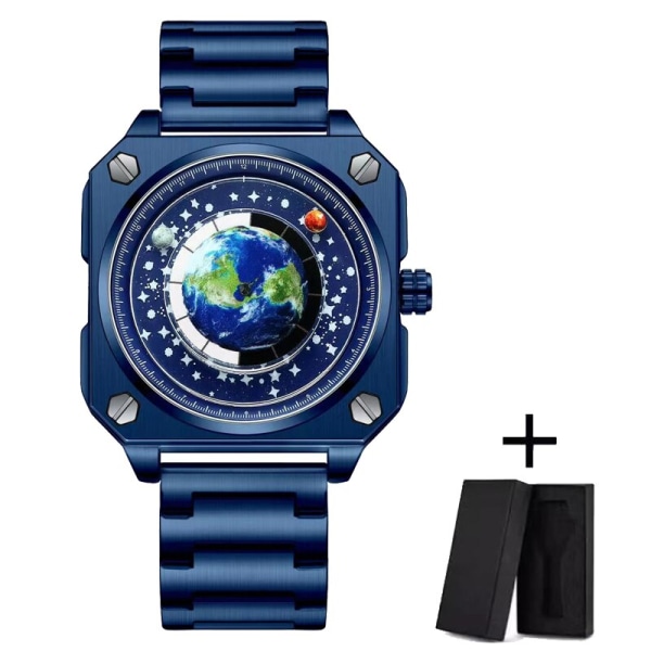 2023 Ny watch för män Automatisk watch Vattentät Safirspegel Man Business Armbandsur Toppmärke Lyx Moonswatch+box blue A