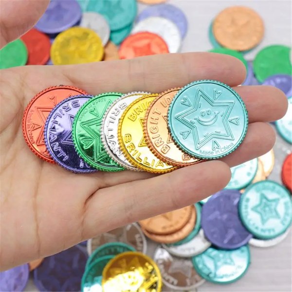 Lucky Pirate Gold Coins Set med 100,Spela Gold Treasure Coins för Play GXMB