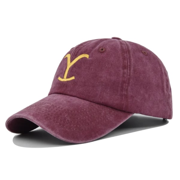 Yellowstone Dutton Ranch baseballkepsar Yellowstone Hat Vintage broderad hatt M-DX-wine red 2