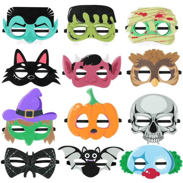 Toyvian 12PCS Cosplay Masker Roliga prestanda rekvisita för Halloween barnfest maskerad Assorted Color