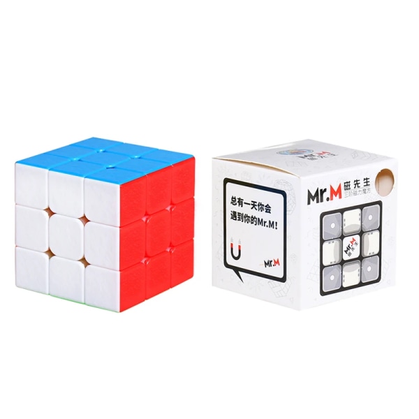 Promo Sengso Mr.M 3x3x3 Magnetic Magic Cube Stickerless Pussel Professionell Shengshou Magnets 3x3 Speed ​​Cubo Mgaico Leksaker för barn stickerless
