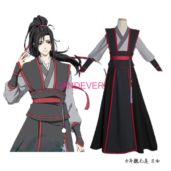 Anime wei wuxian kostym ung Mo Dao Zu Shi Cosplay lan zhan Lan Wangji Jiang Cheng Wen Ning jin ling Peruk Hanfu skor kanin Jin Ling Adult XL