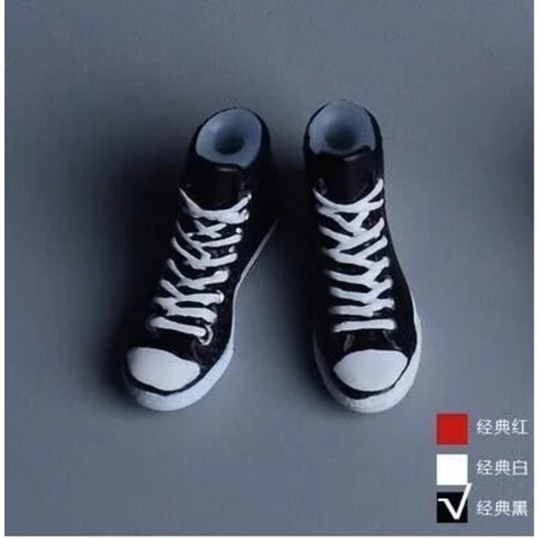 3 färger 1/12 Klassiska High Top Canvas Casual Sneakers med väska Sportkläder för män Tillbehör för 6'' Action Figure A