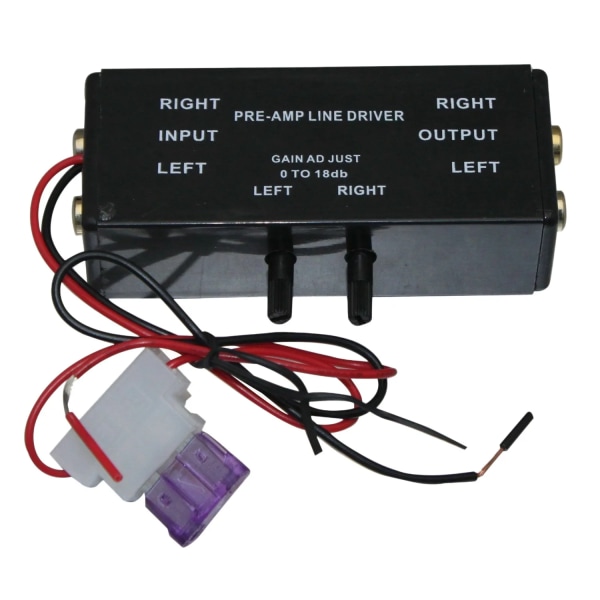 Svart Rca Input/Output Justerbar Pac Turbo 1 Line Driver Signal Amplifier Booster Adapter för bilbåt Black