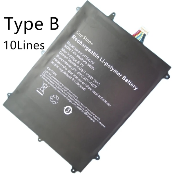 Laptop Batteri SupStone Äkta 30154200P HW-3487265 31152200P För BBEN N14W TH140A AK14 För Teclast F7 Pro,F7 Plus,TH133C-MC Type B-10 Lines