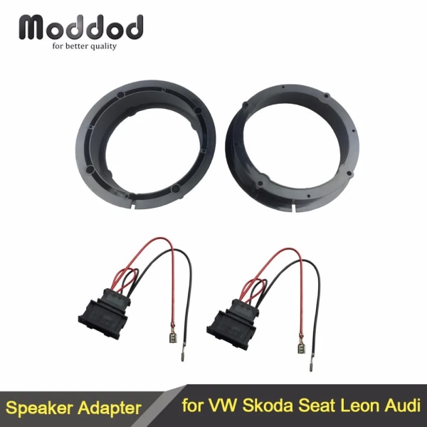 Högtalaradapter för bil VW Golf IV, Passat, Polo, Skoda, Seat Leon, Audi Högtalaradaptrar Ringar 165mm 6.5\" Kit Distanser Adapter with wiring