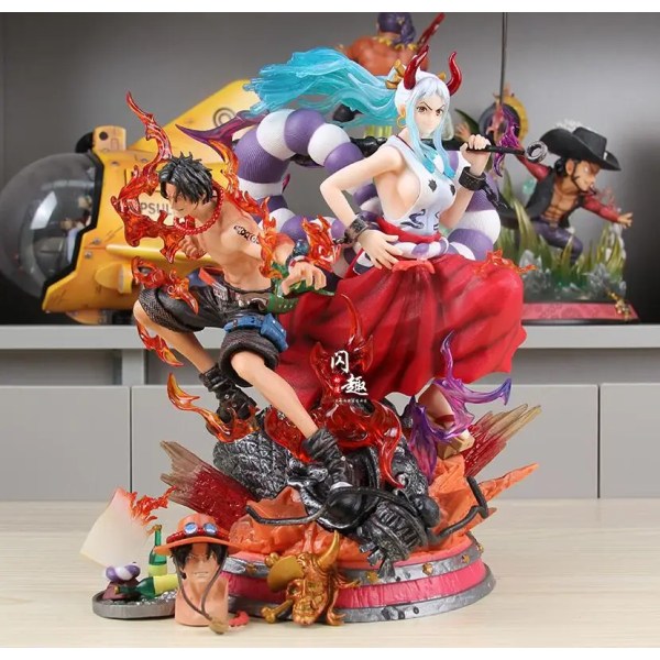 30cm One Piece Anime Figur Yamato Portgas D Ace Gk Action Figurine Pvc Staty Modell Collection Dekoration Docka Presenter Leksaker