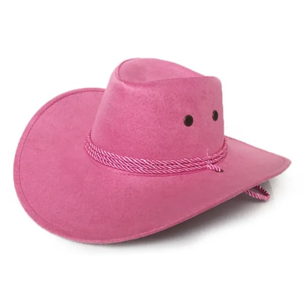 Cowboyhatt Unisex Solhatt i konstläder Wild brätte Panamahatt Visirhattar Sombrero De Vaquero Occidental Pink