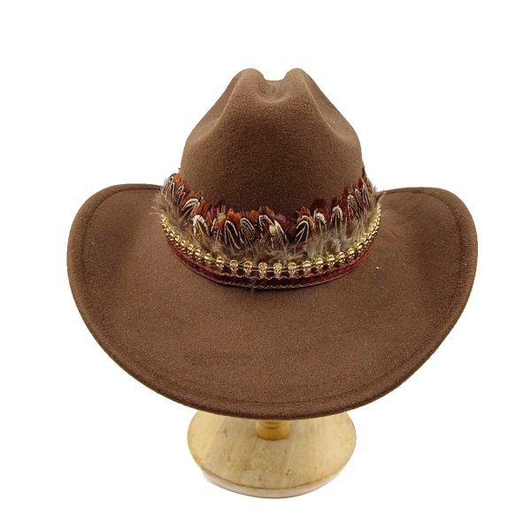 Cowhead Accessoarer Western Cowboyhatt Höst och vinter Jazz Cowboyhatt med Läderkyrkhatt chapeau homme chapeau fem Type 16