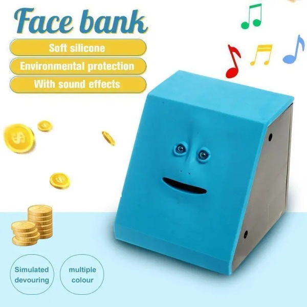 Z20 Face Money Pot Face Bank Money Safe Box Spargrisar Äter Sensor Mynt Box För Pengar Spara Kreativ Säker Spargris Barnpresent pink