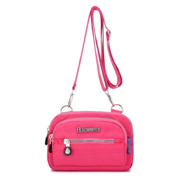 Damväska Dam Messenger-väskor Liten handväska Axelväska Damväska Vattentät Nylon Crossbody-väskor Midjepaket Handväskor Hög kvalitet Hot Pink