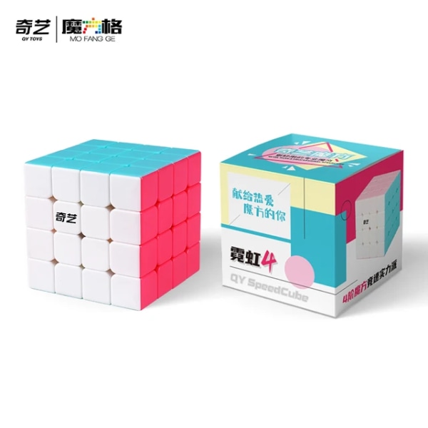 [ECube] QiYi QiYuan 4x4x4 Magic Cube Professional Speed ​​Puzzle Introduktion Racing 4x4 Cubo Magico pedagogiska leksaker Present neon 4x4x4
