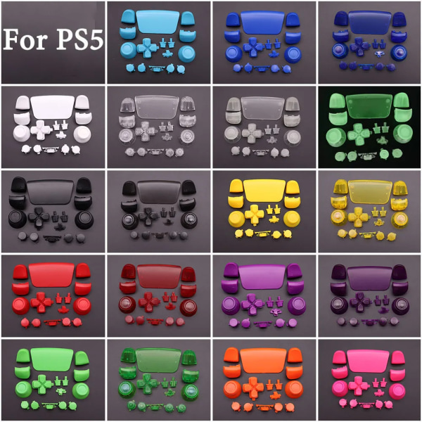 L1 R1 L2 R2 knapp D-pad Share Buttons Kit Byte av joysticklock för PS5 V1 1.0 Controller Gamepad Clear Red