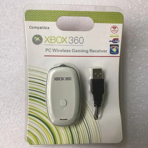 PC Trådlös Controller Gaming USB mottagare Adapter För Microsoft XBOX 360 För Windows XP/7/8/10/11/Tesla Motors WHITE