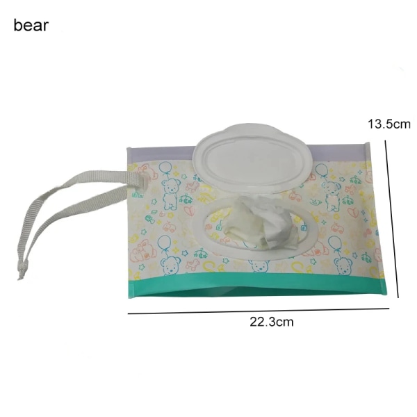 Bärbara våtservetter för baby Box Snap-Strap Wipes Containerfodral Miljövänliga våtservetter för utomhusbruk Kosmetisk rengöringsservetterpåse black gray stripe