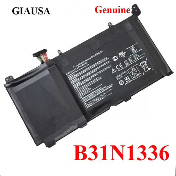Laptopbatteri Äkta B31N1336 för ASUS VivoBook C31-S551 S551L S551LB S551LA R553L R553LN R553LF K551L K551LN V551L V551LA