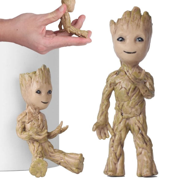 Rörlig Groot Doll Mini Anime Statyett Miniatyrmodell Söt Skrivbordsdekor Träd Man Leksak Prydnad Hantverk Presenter Män Barn Presenter