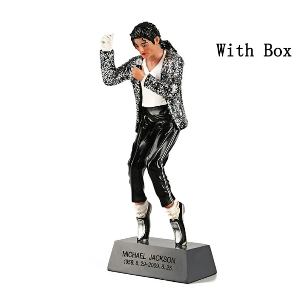Soul Singer Dansare Michael Jackson Figurine Action Figur 20cm Simulering Porträtt Tåspets Dans Harts Prydnad Modell Leksaker Presenter 20cm