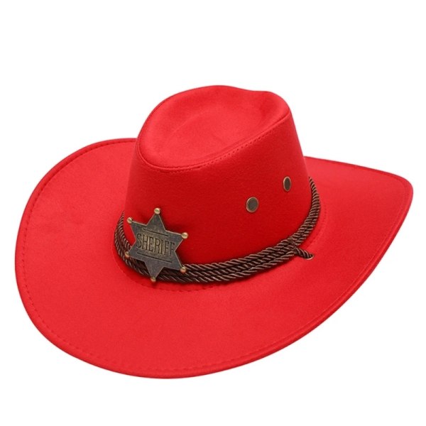 Cowboyhatt Resefest Rekvisita Dam Mötesfest Hattar Disco Dress Up Fedora Cowgirl För Bröllopsfest Red