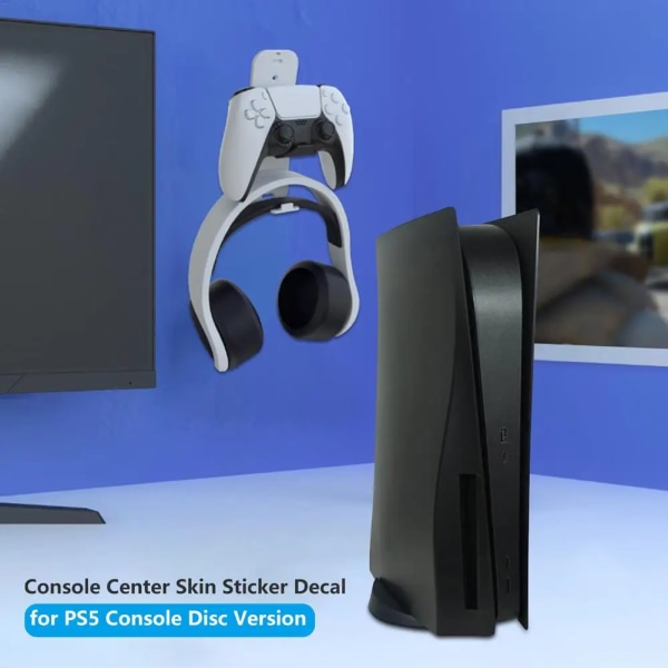 För Sony PS5 Console Playstation 5 Disk Edition Carbon Fiber Skin Cover Sticker Host Center Dekaler Spelkonsol Tillbehör Matte White