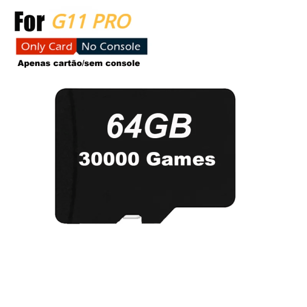 SD-kort för G11 Pro Game Box 4K HD TV Game Stick Videospelkonsol 64G 128G 256GB 30K 40K 60K Retro 3D 4K-spel för PS1/GBA/FC 64G 30000 Game Card