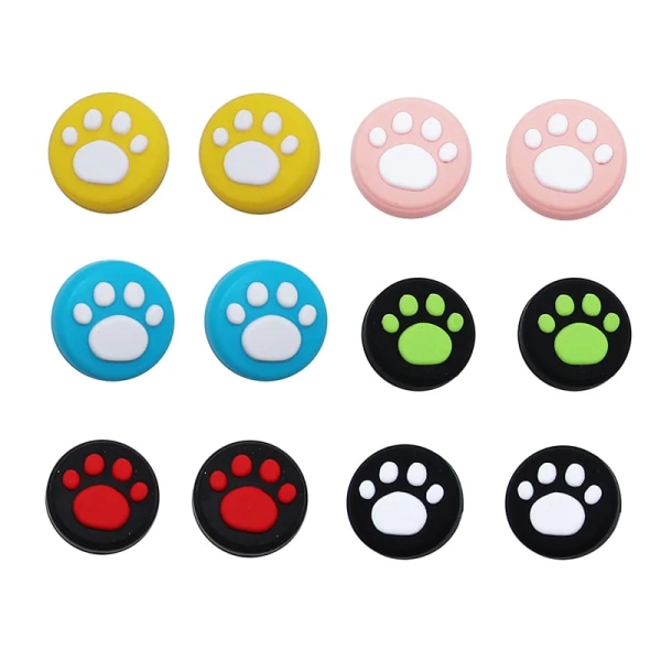 Härlig Cat Paw Thumb Stick Grip Cap Joystick Cover för Nintendo Switch NX Lite Oled Joy-Con Controller Gamepad Thumbstick case A0016-12