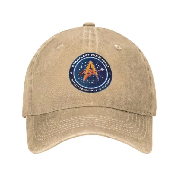 Mode Baseballkeps i Bomull med Star Trek-Motiv för Kvinnor och Män, Justerbar Dad Hat Khaki