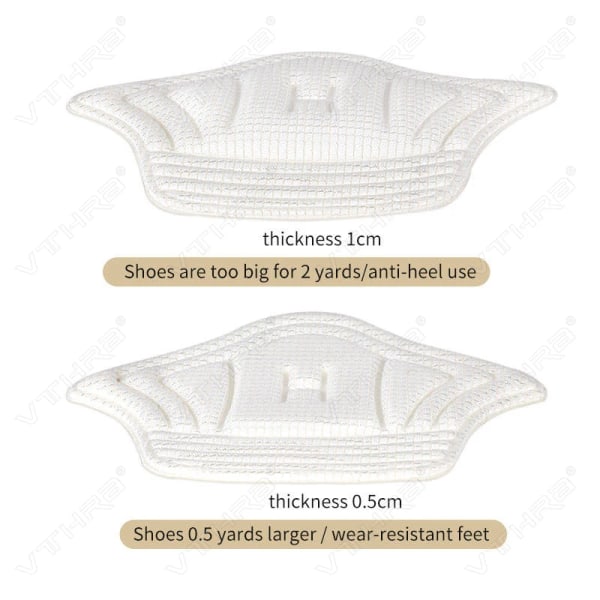 2PC UPMAKE innersulor Hälskydd för sportsko Justerbar storlek Antislitage Fötter Kudde Insats Innersula Hälskydd Bakklistermärke A (Beige-5mm)