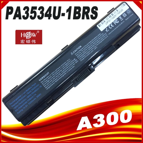 Laptopbatteri 5200mAh För Toshiba Satellite Pro L550 L450 L300 A300 A200 A210 A350 A500 L500 PA3534U-1BAS PA3534U L550