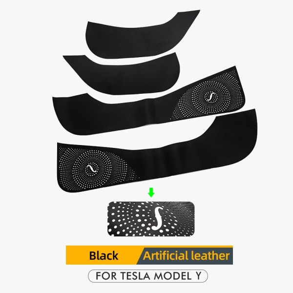 För Tesla Model 3 Model Y Bildörr Anti Kick Pad Kolfiberdekal Model Y Black