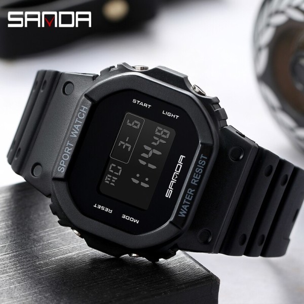 SANDA Brand Digital Watch Lyx G Style Elektroniska Klockor Watch För Kvinnor Män Stoppur Countdown Armbandsur 293 Pink