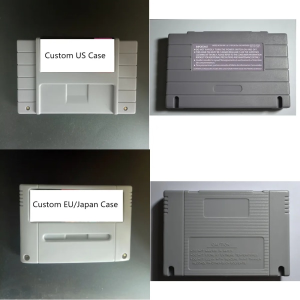 Anpassad spelkassett för SNES 3 in 1 EU Japan Case
