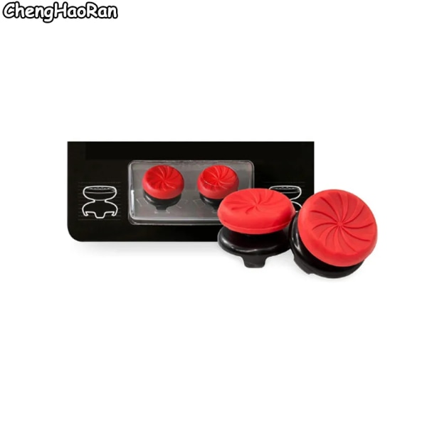ChengHaoRan för PS4-kontroller 2st handgreppsförlängare Caps för PS4 för PS5 Gamepad CQC FPS-förlängare Gummi Joystick Caps Red