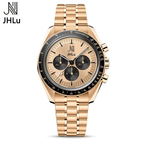 JHLu 2023 Ny watch Lyxmärke för män Högklassig modeurtavla Lysande vattentät stålband Watch Watch Gold face