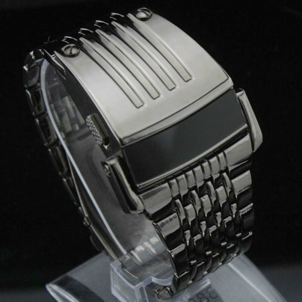 Unika Iron Man -klockor i rostfritt stål Digital LED Lyx Militär Watch Mode Topp Ny design manlig klocka black blue light