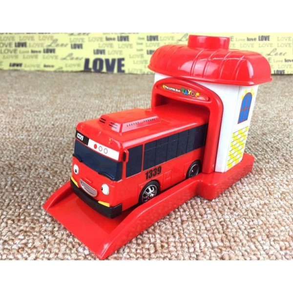 Impact car vehicle, Tayo den lilla bussen, barnkött, baby oyuncak garage tayo, modell på en skala, rolig, set med 4 rum Original box