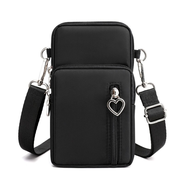 Damväska Mobiltelefonväska Messenger-väska för kvinnor Hängande halsmyntväska Vertikal handväska Matchande mini liten crossbody-väska Black L 19x10x6 cm