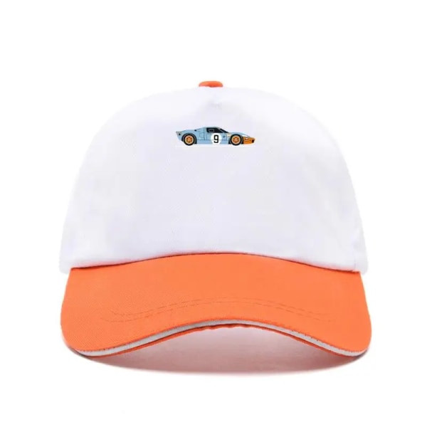 Design Bill Hat   Klassisk enfärgad snapback mesh race & retro - Klassisk 19 White and orange