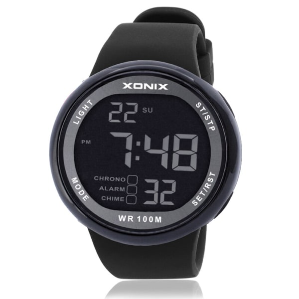 2016 nytt märke XONIX Watch Herr Militära sportklockor Mode PU Vattentät LED Digital Watch For Man Klocka digital-klocka GJ-007B(SiliconeBand