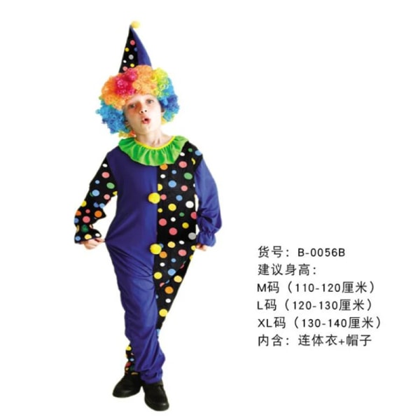 Halloween Män Cirkus Clown Cosplay Kostymer Vuxen Barn Rolig Set Med Hatt Stygg Harlekin Uniform Fancy Kläder För Pojke Flicka Kid P M