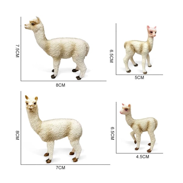 Realistisk Farm World Alpaca Djurmodell Figurer Lama Toy Figurine Zoo Utbildningskollektion Heminredning Lekset Barn Presenter