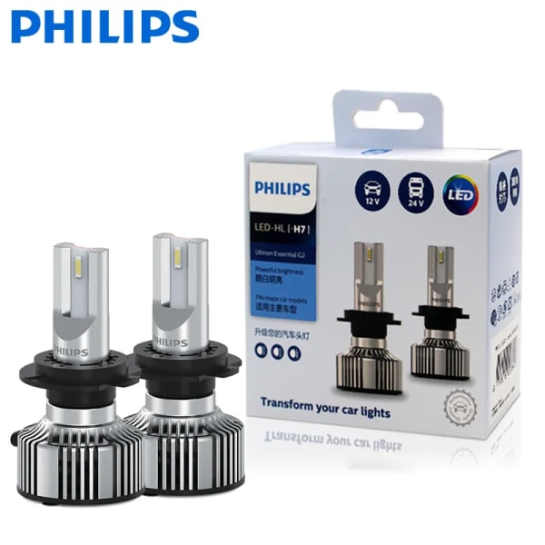 2X Philips Ultinon Essential G2 LED 6500K H7 12/24V 20W PX26d Halvljus Bil  Originallampor Super White Light 11972UE2X2 H7 1df8 | H7 | Fyndiq