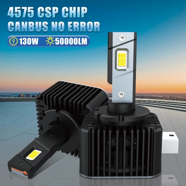 -50000Lm 130W CanbusCarshark 130W 50000Lm D1S Led Strålkastare D3S Billampor Canbus 4575 CSP D1R D2R D2S Lampor D4S D4R D5S D8S Autoljus 1:1 Xenon -50000Lm 130W Canbus D2S(D2R)