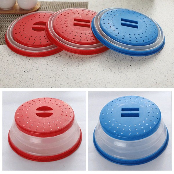 Vikbart ventilerat, hopfällbart mikrovågsstänksäkert cover med greppvänligt handtag Diskmaskinsäker BPA-fri silikon Rice Color
