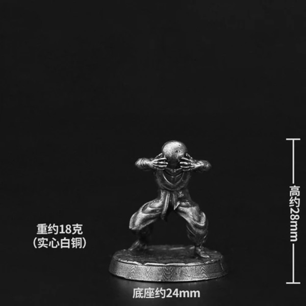 Metall Solid Ren koppar Anime Actionfigurer Modell Son-Goku Miniatyrscen Diorama Skrivbordsspel Ornament Leksaker Gör gammal statyett