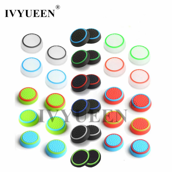 4 st Gummi Silikon Analog tumstick Grips Cap Cover för Playstation PS 4 PS3 Controller Thumbsticks Caps för Xbox 360 One Blue Red