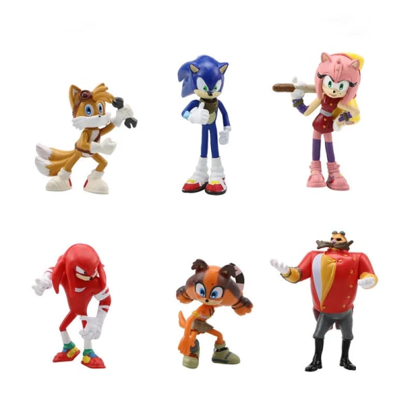 Ny hel set Sonic Tails Werehog Actionfigurer Blue Shadow Doll Tecknade figurer Samlardockor Barn Hedgehog Toy